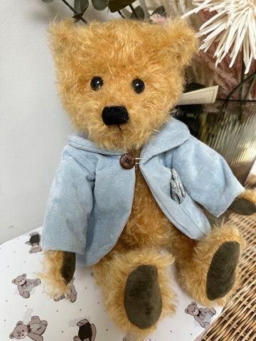 Christopher Fully Jointed Gold Curly Mohair Handmade Collectable Teddy Bear