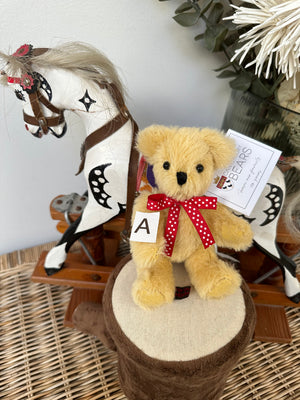 Peter Fully Jointed Miniature Pale Gold Mohair Handmade Collectable Teddy Bear