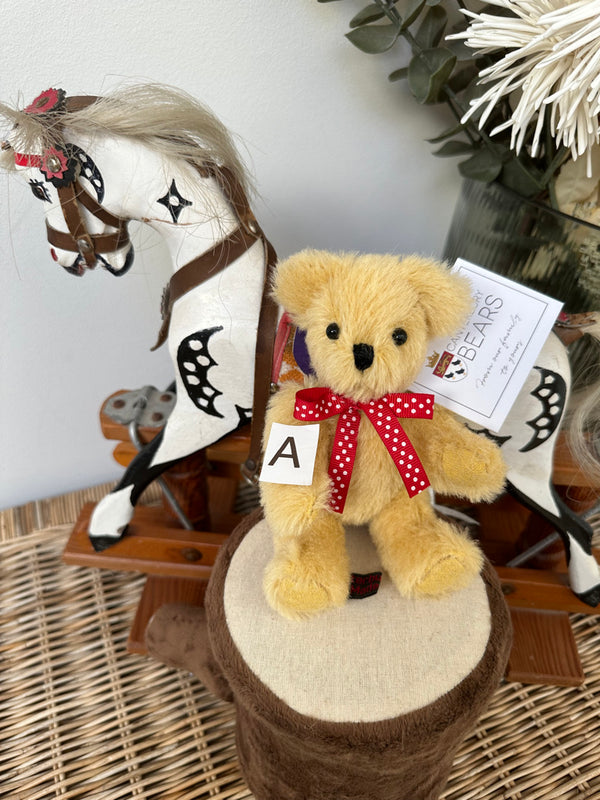 Peter Fully Jointed Miniature Pale Gold Mohair Handmade Collectable Teddy Bear