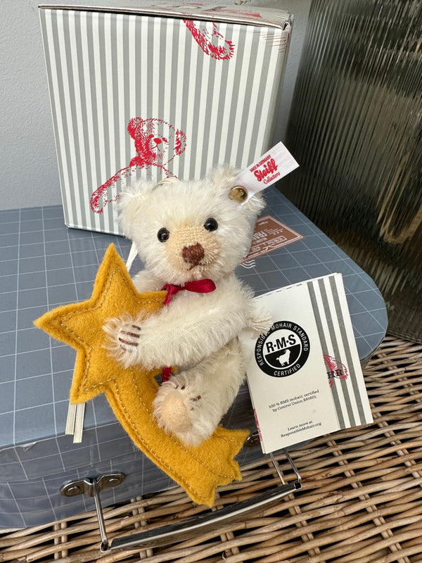 Steiff Christmas Decoration Miniature Teddy Bear Ornament on shooting Star No 247