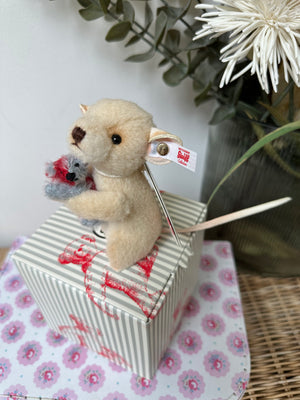 Lina Mouse with Miniature Harlekin Teddy Bear No 156