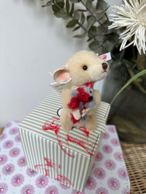 Lina Mouse with Miniature Harlekin Teddy Bear No 156