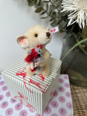Lina Mouse with Miniature Harlekin Teddy Bear No 156