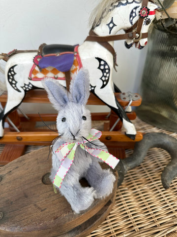 Crocus 16cm Fully Jointed Miniature Lilac Mohair Handmade Bunny Rabbit
