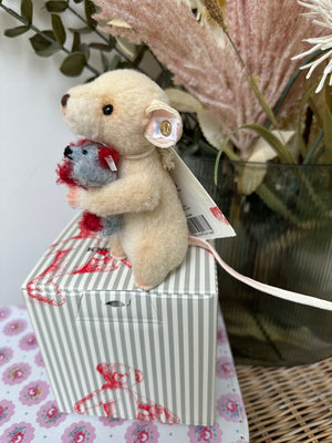 Lina Mouse with Miniature Harlekin Teddy Bear No 157