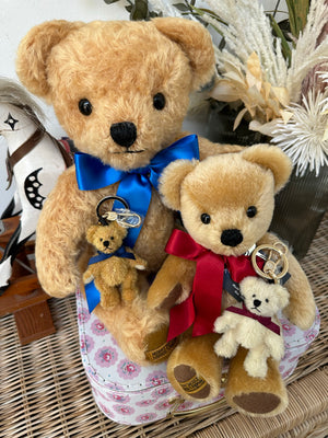 Mohair Blond  Miniature Teddy Bear Bag Charm Key Ring