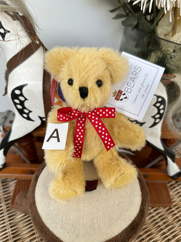 Peter Fully Jointed Miniature Pale Gold Mohair Handmade Collectable Teddy Bear