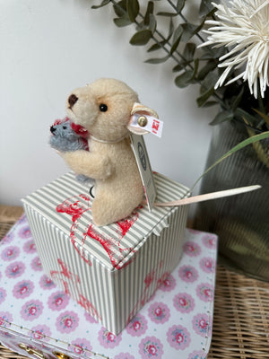 Lina Mouse with Miniature Harlekin Teddy Bear No 156