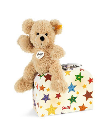 Fynn Beige 23cm Steiff Plush Kids Teddy Bear in Stars Suitcase