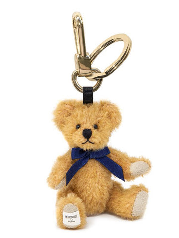 Miniature Golden Mohair Teddy Bear Bag Charm Key Ring