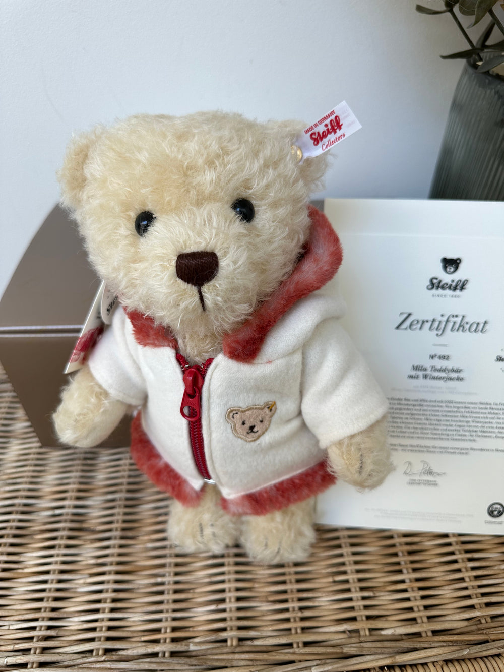 Mila Limited Edition Steiff Collectable Teddy Bear with Winter Jacket No 492