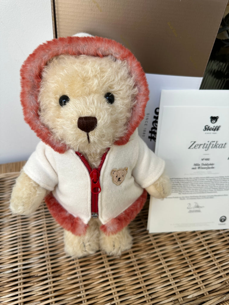 Steiff Mila Teddy Bear with Winter Jacket - Goviers of Sidmouth