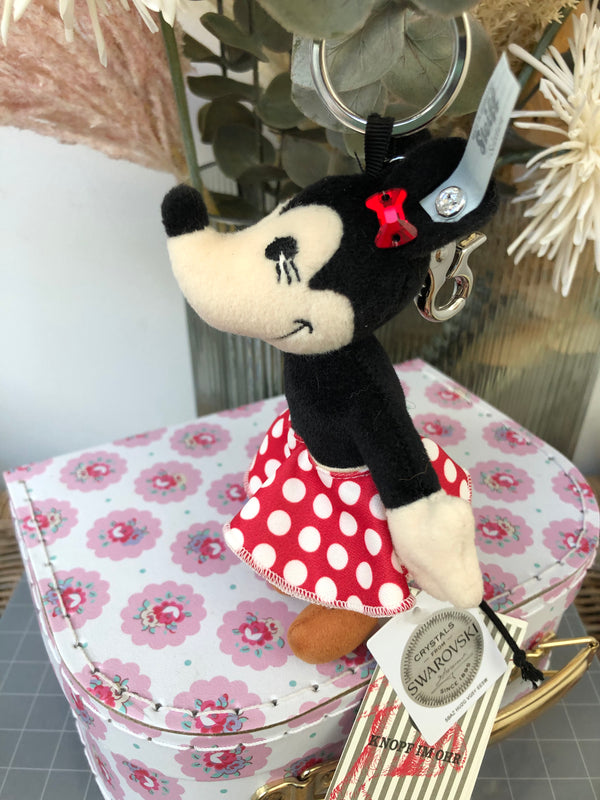 Minnie Mouse Swarovski Pendant Key Ring Miniature Bag Charm