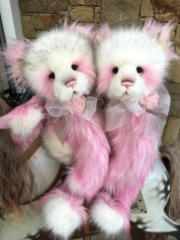 Lowra Charlie Bears Secrets Collection Pink Plumo Plush & Mohair Teddy Bear