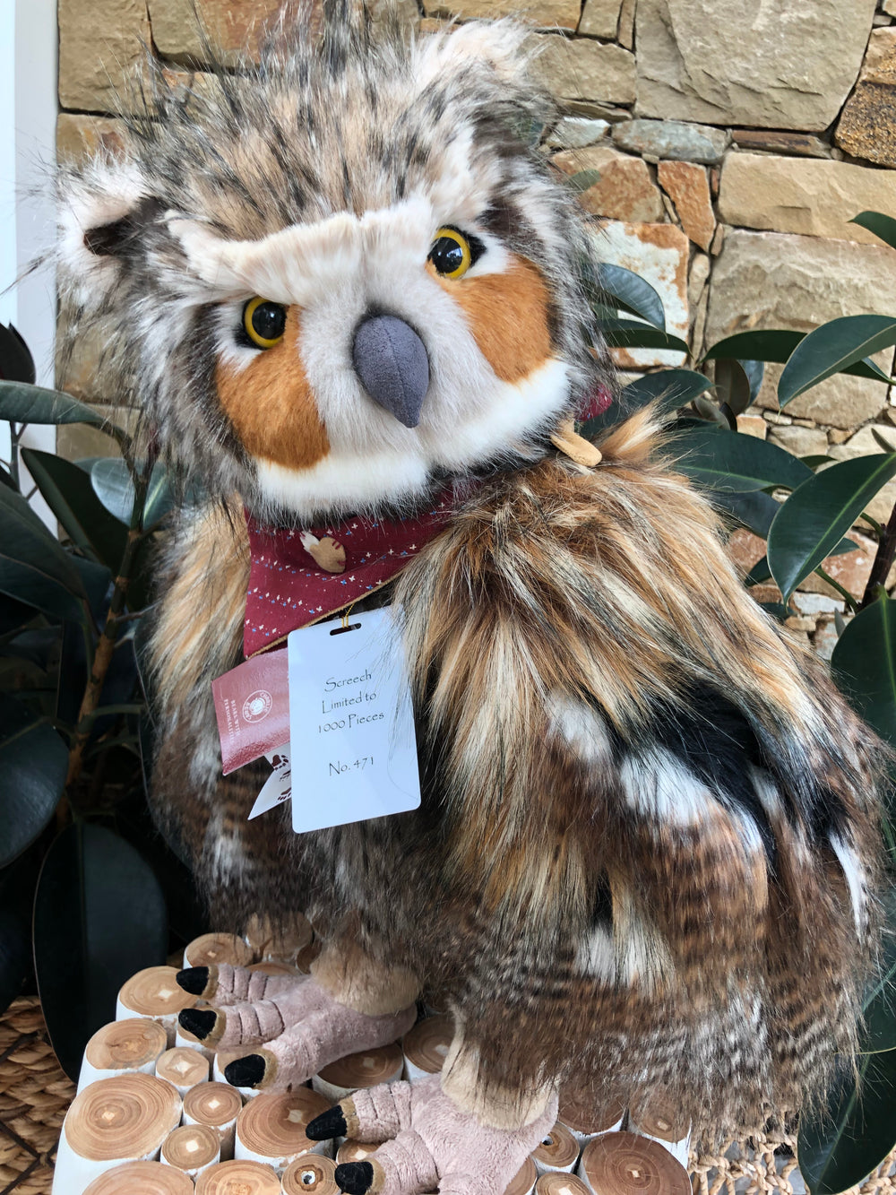 Pre-Order Screech Large Standing Plush Charlie Bears Limited Edition Owl