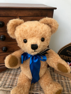 London Gold Curly 18 inch Traditional Teddy Bear Handmade in the UK