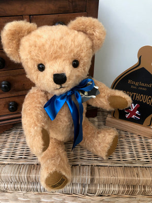 London Gold Curly 18 inch Traditional Teddy Bear Handmade in the UK