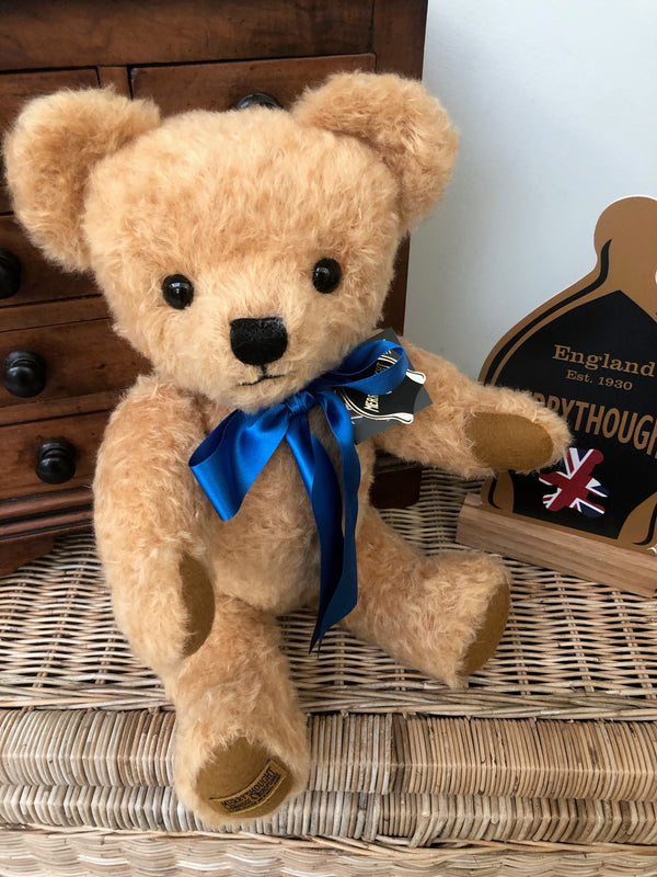 London Gold Curly 18 inch Traditional Teddy Bear Handmade in the UK