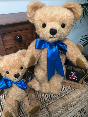 London Gold Curly 18 inch Traditional Teddy Bear Handmade in the UK