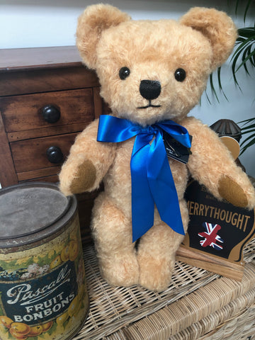 London Gold Curly 18 inch Traditional Teddy Bear Handmade in the UK