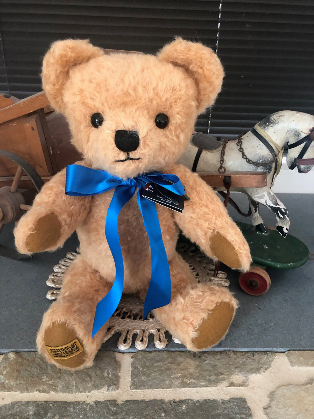London Gold Curly 18 inch Traditional Teddy Bear Handmade in the UK