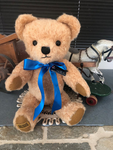 London Gold Curly 18 inch Traditional Teddy Bear Handmade in the UK