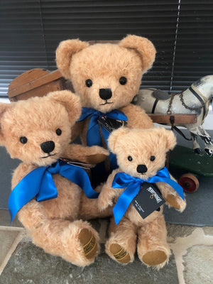 London Gold Curly 18 inch Traditional Teddy Bear Handmade in the UK