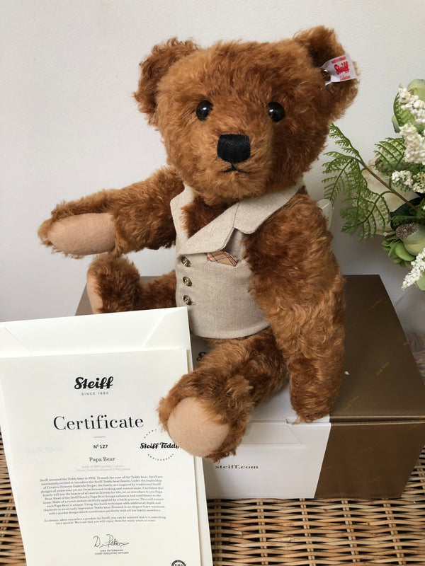 Papa Growler Teddy Bear Mohair Russet Steiff Teddy Bear Family Collection No 127