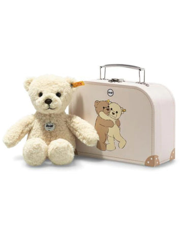 Mila Vanilla 21cm Steiff Plush Small Kids Teddy Bear in a Pale Pink Teddy Bear Suitcase