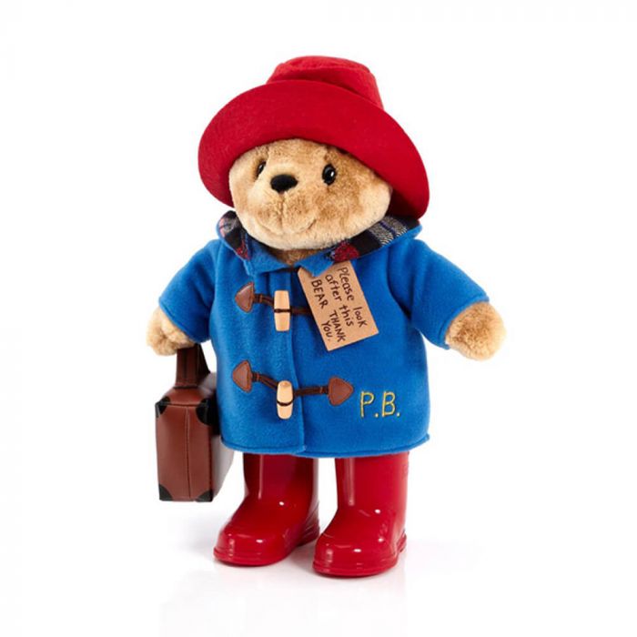Paddington 34cm Plush Bear with Shiny Red Boots Embroidered Jacket & Suitcase
