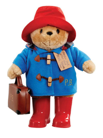 Paddington 34cm Plush Bear with Shiny Red Boots Embroidered Jacket & Suitcase