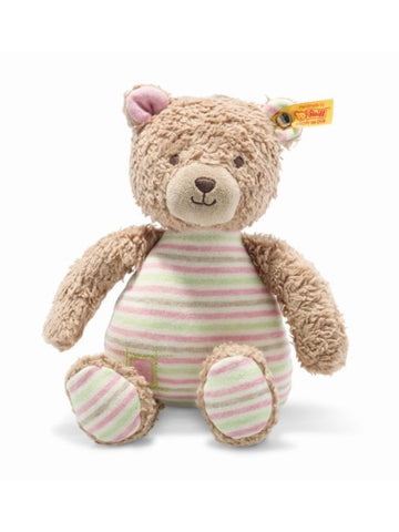 GOTS Rosy 24cm Teddy Bear Steiff Organic Baby Pink & Brown Toy