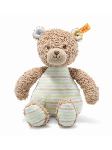 GOTS Rudy 24cm Teddy Bear Steiff Organic Baby Blue & Brown Toy