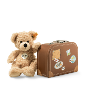 Fynn Beige 28cm Steiff Plush Kids Teddy Bear in Brown Suitcase