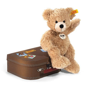 Fynn Beige 28cm Steiff Plush Kids Teddy Bear in Brown Suitcase