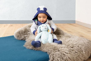 My First Steiff Blue Small 26cm Plush Hoppie Rabbit