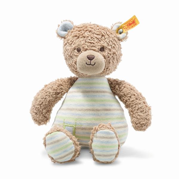 GOTS Rudy 24cm Teddy Bear Steiff Organic Baby Blue & Brown Toy