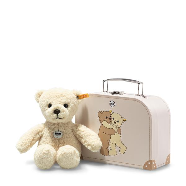 Mila Vanilla 21cm Steiff Plush Small Kids Teddy Bear in a Pale Pink Teddy Bear Suitcase