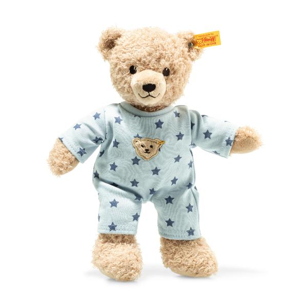Teddy and Me Baby Boy Steiff Plush 25cm Teddy Bear in Blue Pyjama Sleep suit.