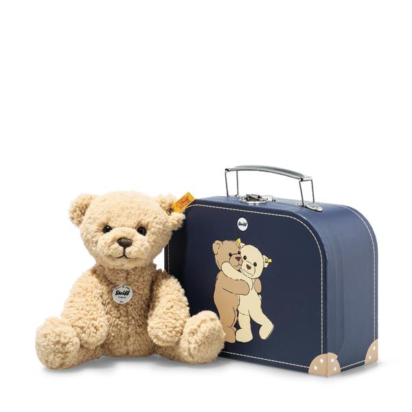 Ben Beige 21cm Steiff Plush Kids Teddy Bear in Navy Teddy Bear Suitcase