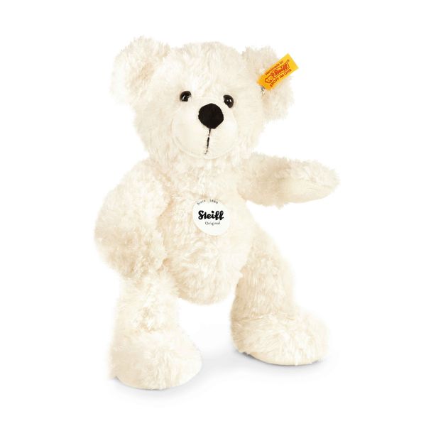 Lotte White 28cm Steiff Plush Kids Teddy Bear in Bright Pink Suitcase