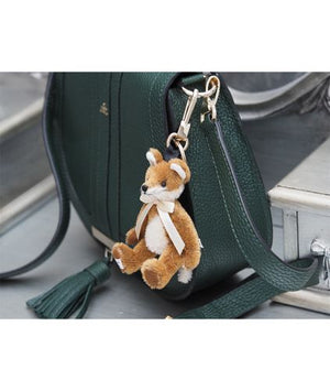 Bag Charm Freddy Fox Mohair Key Ring with 18 Carat Gold Plated Hardware.