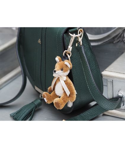 Bag Charm Freddy Fox Mohair Key Ring with 18 Carat Gold Plated Hardware.